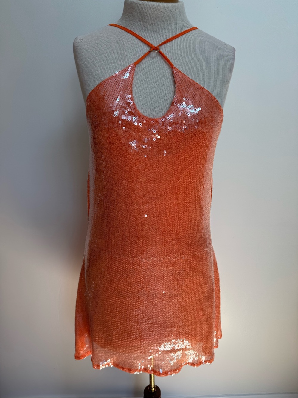 Peppermayo Radiant Energy Cowl Back Mini Dress Women Size 6 Sequins Going Out